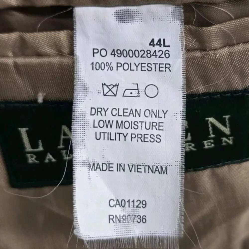Lauren Ralph Lauren Faux‎ Suede Tan Sport Coat Blazer Mens Size 44L